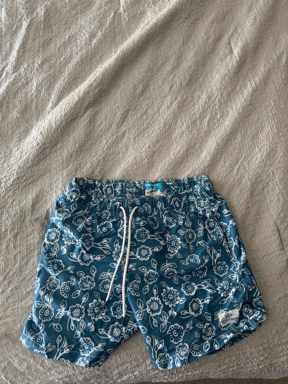 Beach Bros Floral Blue Swim Trunks